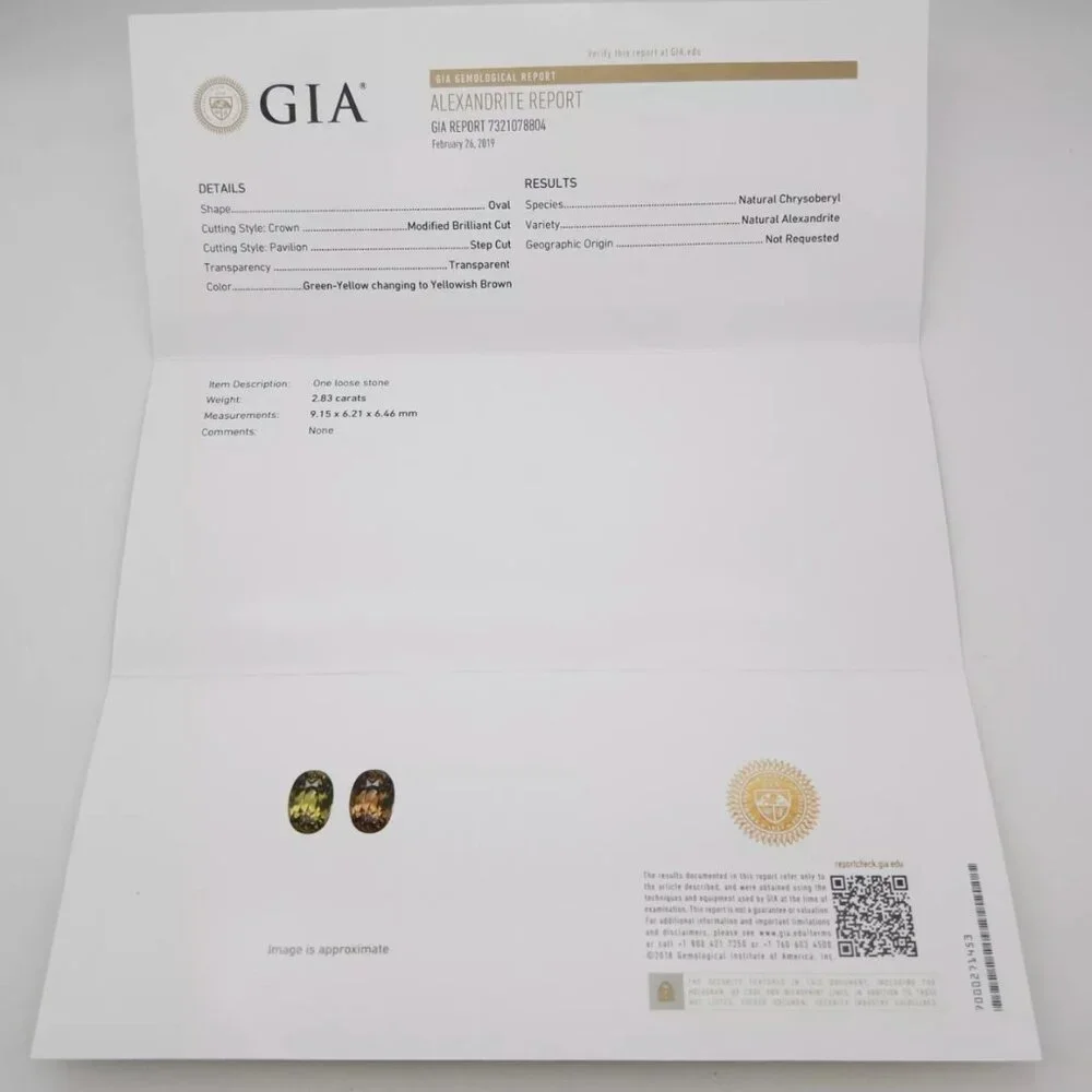 GIA CERT 3CT NATURAL ALEXANDRITE AND DIAMONDS RING